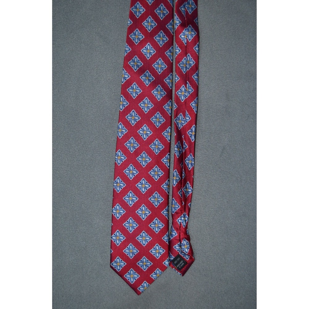 Jos A Bank Signature Collection Red Blue 100% Silk Tie Mens Hand Made New